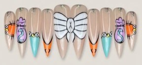 Cartoon Bow Money Bag press-on nail set