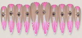 Pink 3D Flame Tip press-on nail set