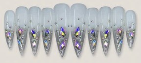Ombre Rhinestone French Tips press-on nail set