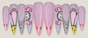 Cartoon Bunny Ear Rhinestones press-on nail set