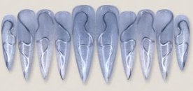 Silver 3D Chrome Swirls press-on nail set