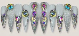 Chunky AB Crystal Cluster press-on nail set