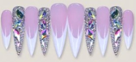 White French Rhinestone Accent press-on nail set