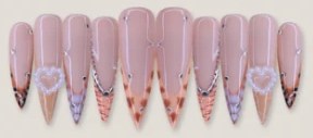 Pearl Heart Leopard French press-on nail set