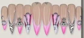 Pink Bunny Orb Rhinestone press-on nail set