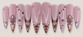Nude Brown Leopard Floral press-on nail set