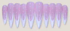 Pink White French Dots press-on nail set